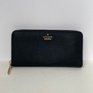 Kate Spade Black Leathere Zip Around Wallet